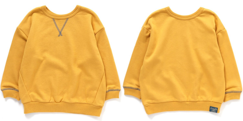 日本 BREEZE - 正反OK！圓領百搭長袖大學T-綠松石