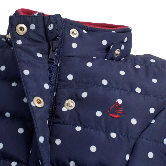 英國 JoJo Maman BeBe - 鋪棉蓬鬆保暖刷毛外套-水玉點點