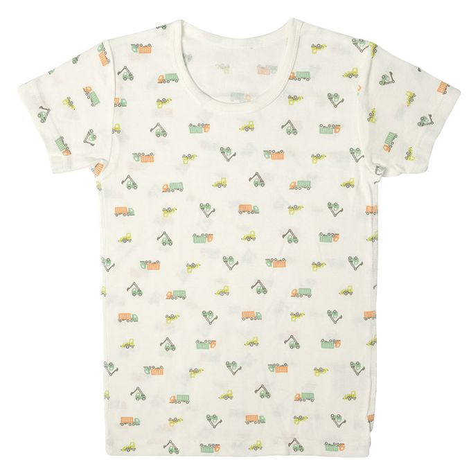 akachan honpo - 短袖圓領速乾上衣-2件組 汽車-綠色