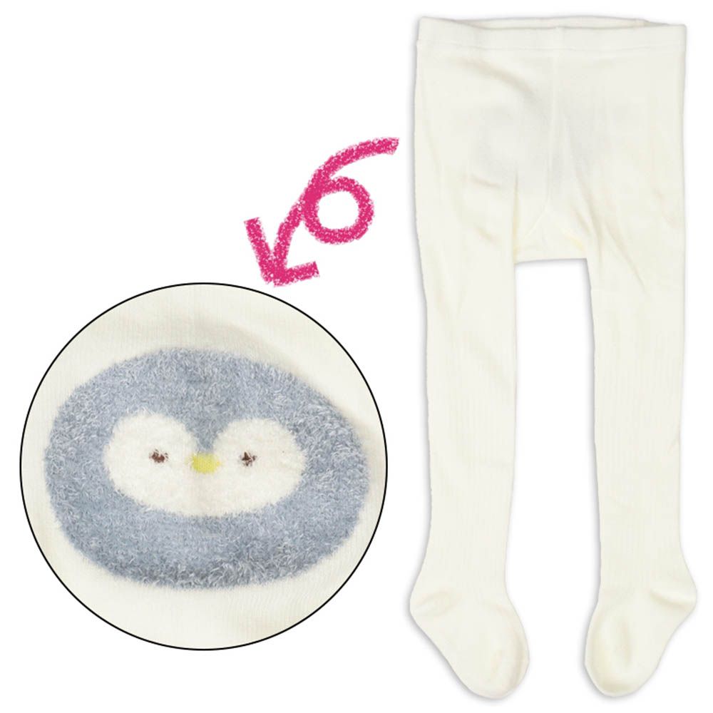 褲襪-企鵝造型屁屁-米白色