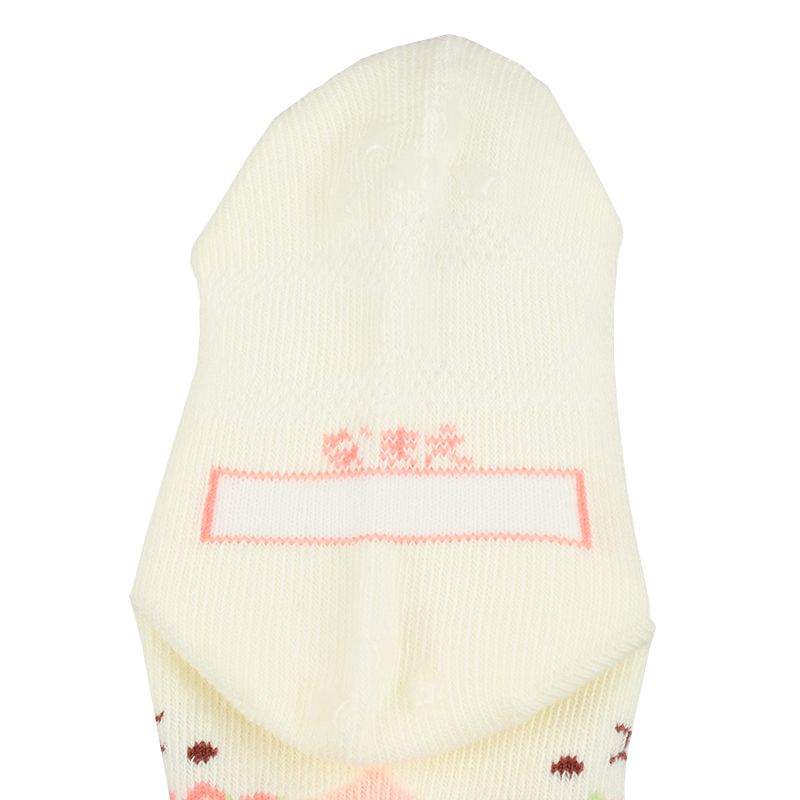 akachan honpo - 女童襪 3雙組-兔子戴花圈-米白色 (9~14cm)