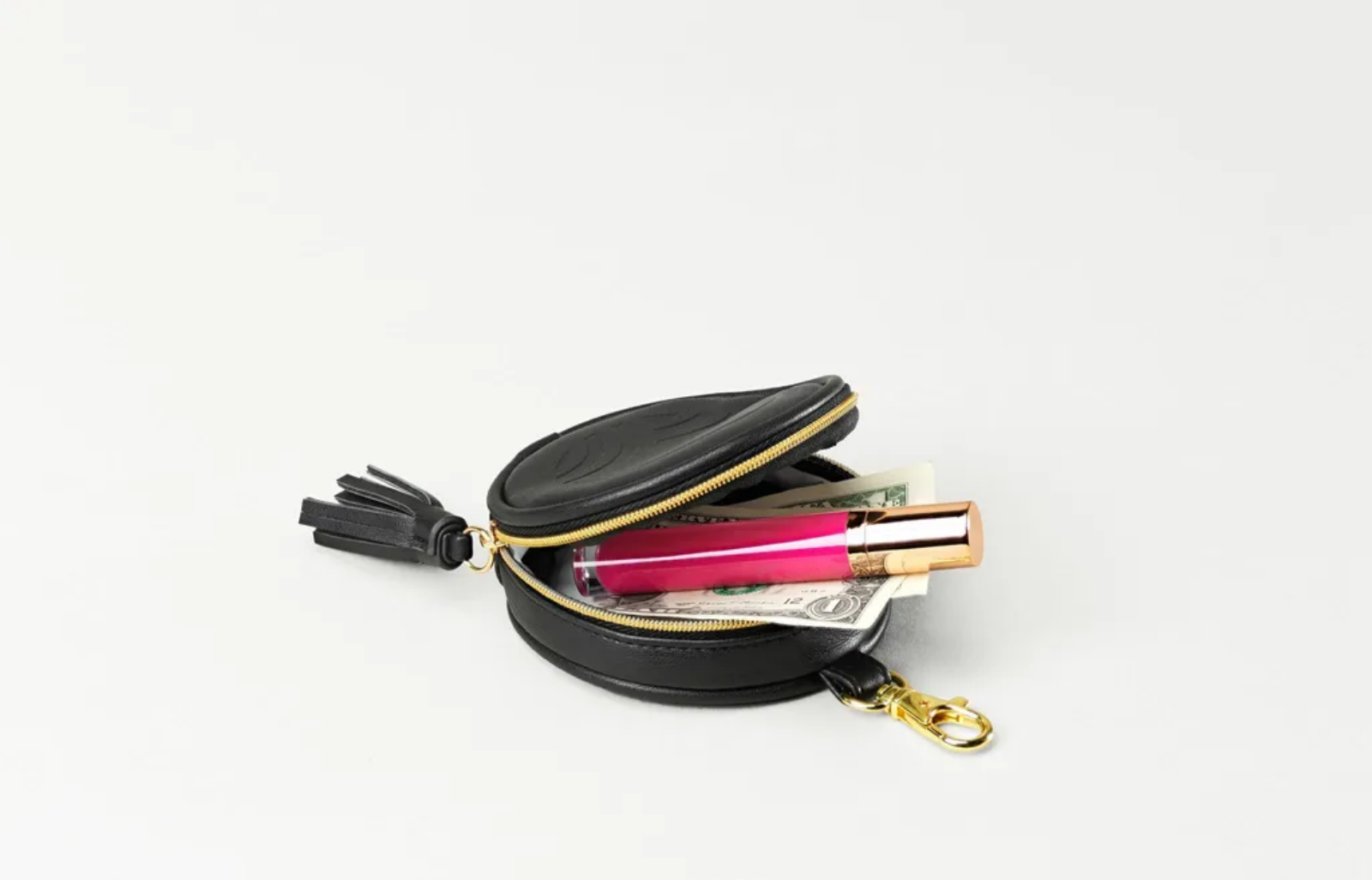 美國Tushbaby - 小圓仔包-皮革黑 (5.8*5.8*9.5cm)