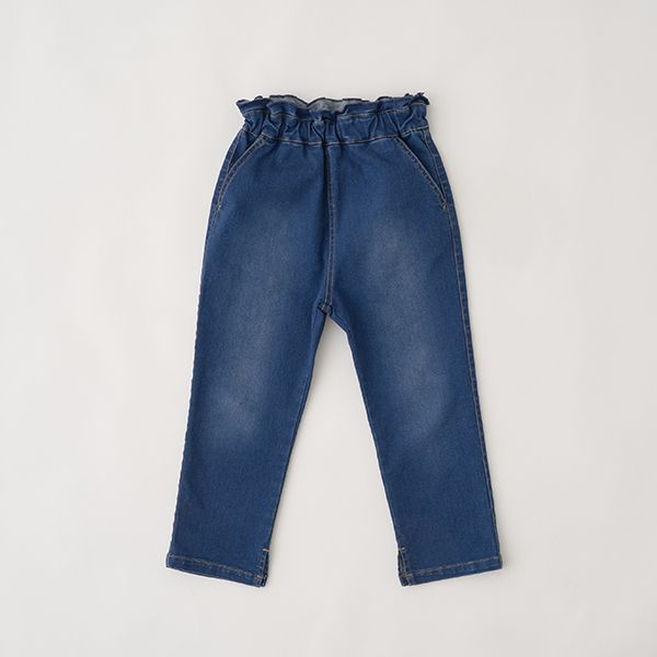 日本 Lycee mine - 俏麗皺摺錐形彈力牛仔褲-海軍藍