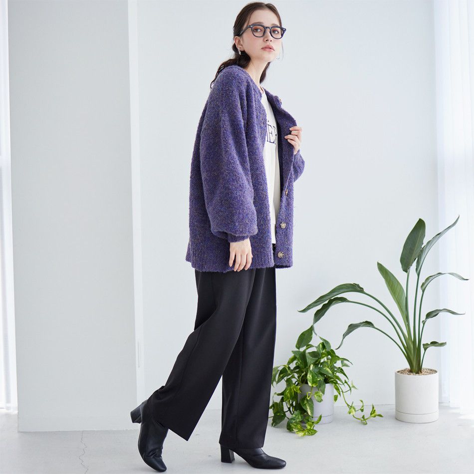 日本 Rejoule - 百搭修身打褶西裝褲-時尚黑