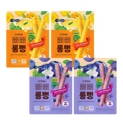 BEBECOOK 寶膳 - 嬰幼兒初食綿綿貝貝棒-四入組-炙燒玉米*2+藍莓優格*2