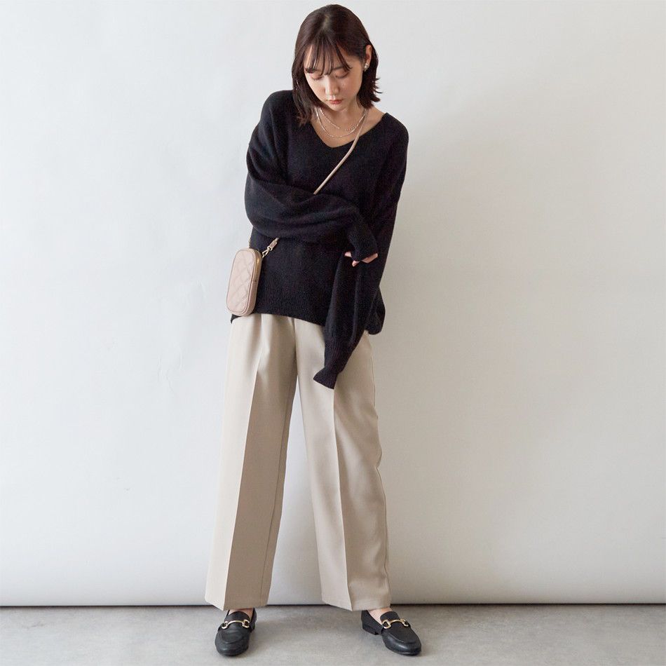 日本 Rejoule - 法式慵懶圓領針織毛衣-摩卡棕