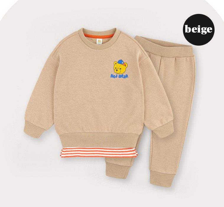 韓國 HEJMINI - (內刷毛)Let's Play 熊熊套裝-杏