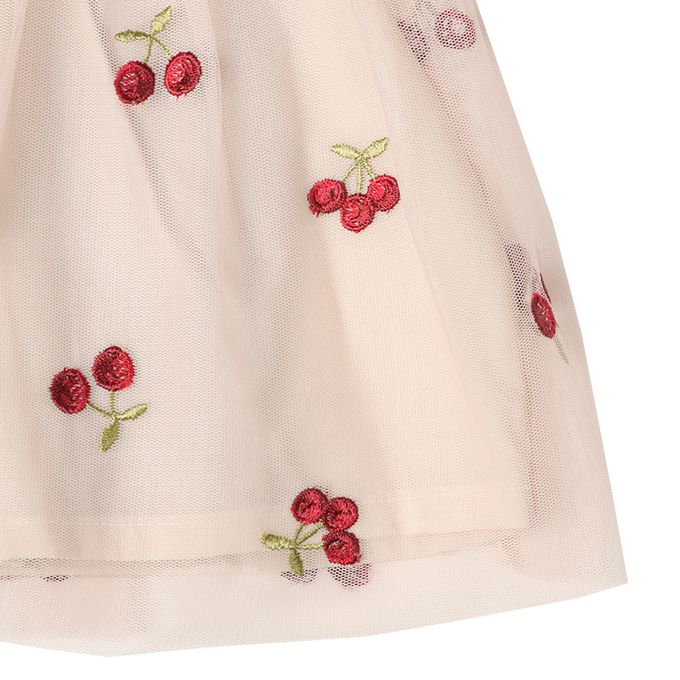 akachan honpo - 長袖假兩件休閒上衣-刺繍-粉紅色