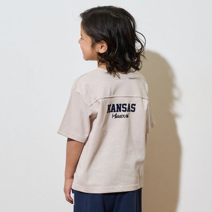 日本 b-ROOM - 正反都OK 落肩休閒T恤-字母C-紫