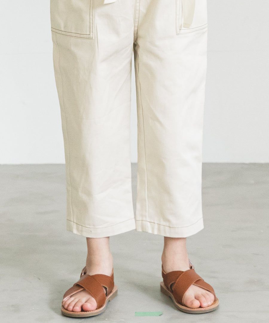 日本 PAIRMANON - 撞色大口袋吊帶褲(孩子)-丈青