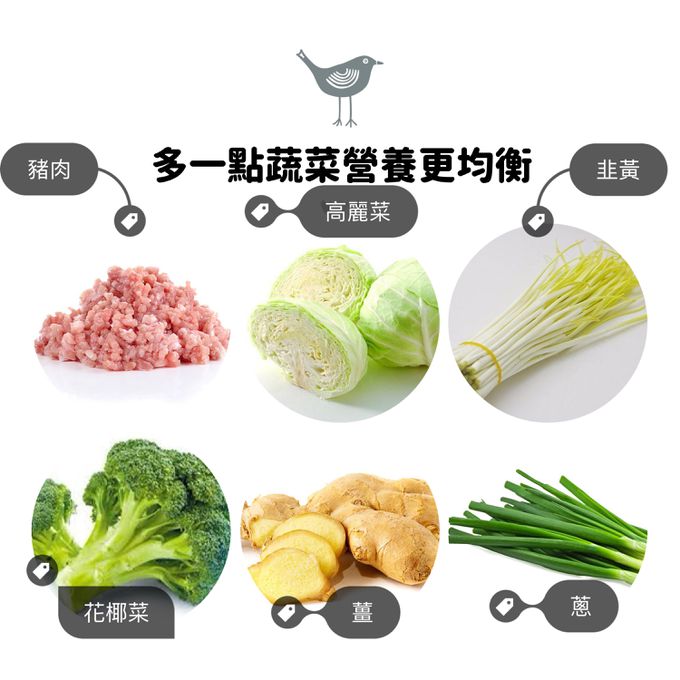 童心好食館 - 彩色星星高麗菜花椰菜鮮肉餛飩(無糖無鹽無調味)(10M+)(40顆)