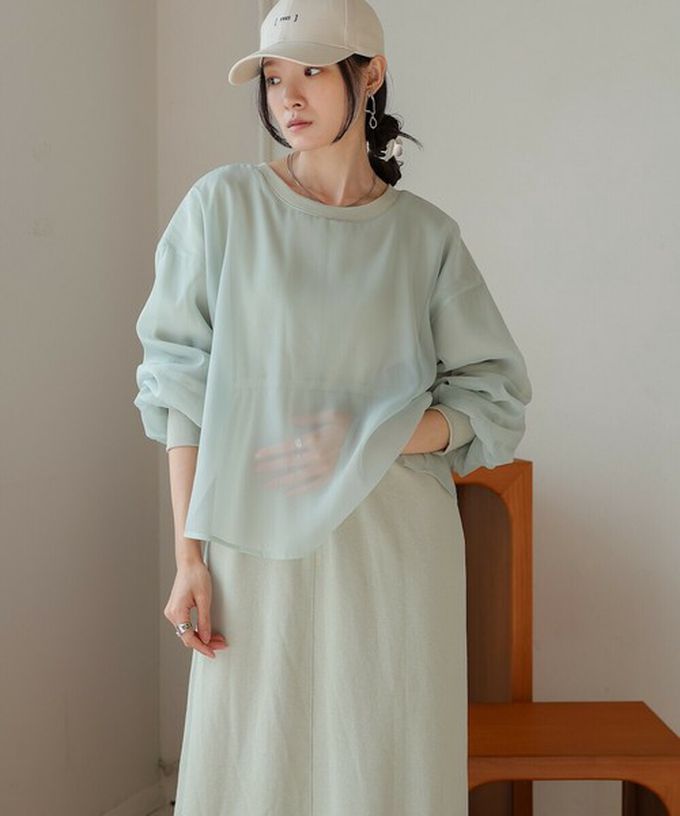 日本 Bab - [穿搭上手]薄紗層次運動風長袖洋裝-黑