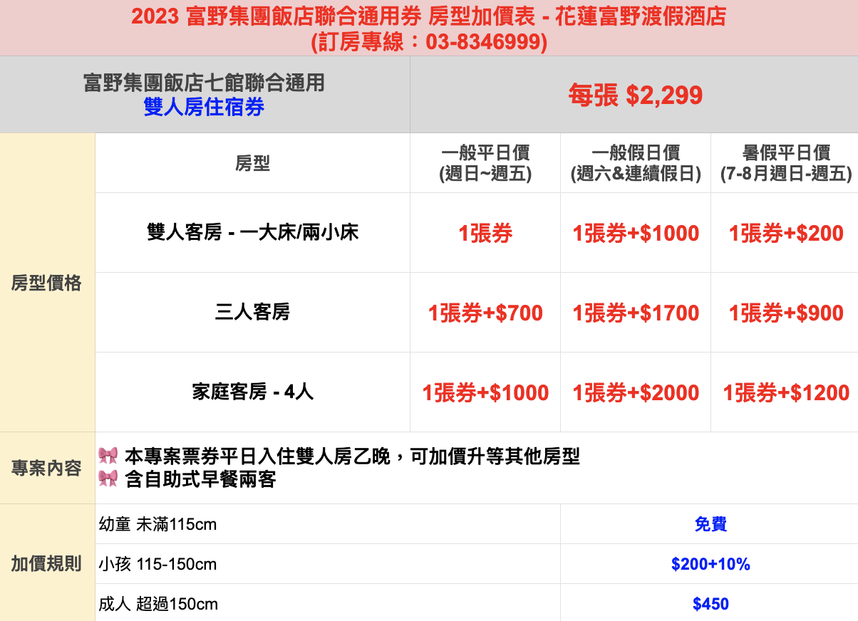 無效期通用券【富野飯店集團】七館聯合｜溫泉 X 親子