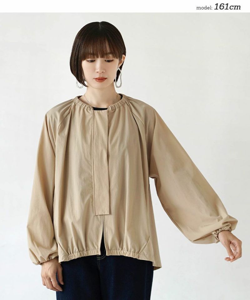 日本 zootie - 輕盈優雅氣球袖薄外套-黑