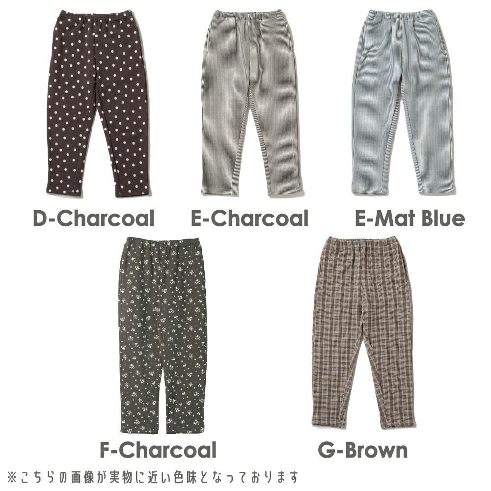 日本 evercloset - [定番]百搭印花裏起毛保暖長褲-英倫格紋-濃綠