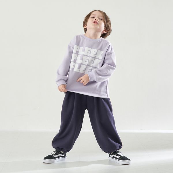 日本 b-ROOM - 裏毛定番英文印花長袖上衣-炭灰