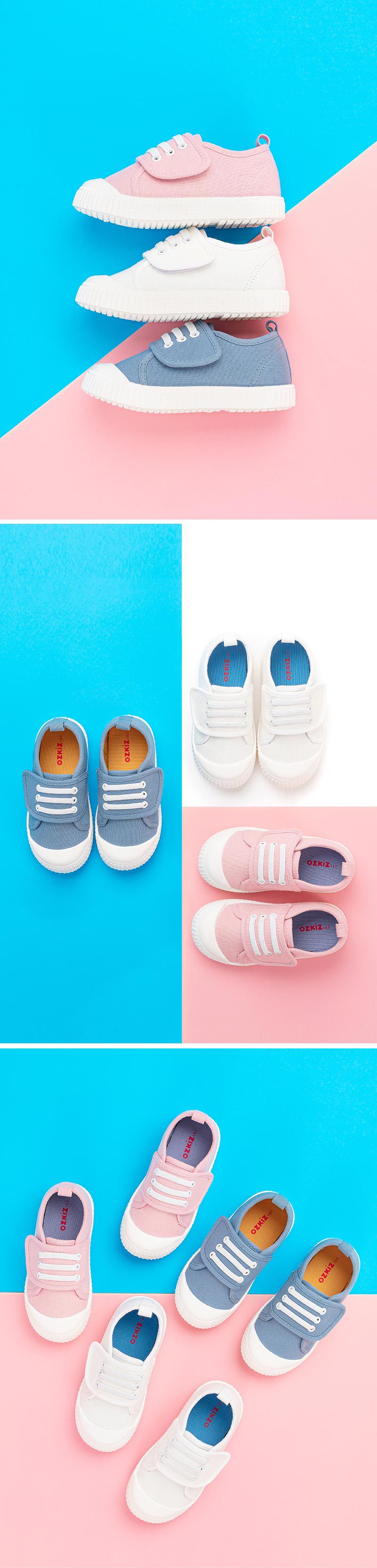 韓國 OZKIZ - 裝飾鞋帶簡約單色餅乾鞋-天藍