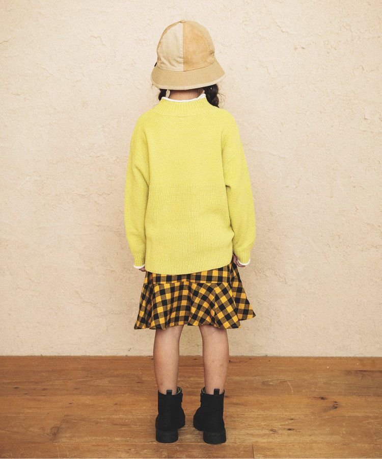 日本 BREEZE - 撞色滾邊落肩針織毛衣-粉x杏