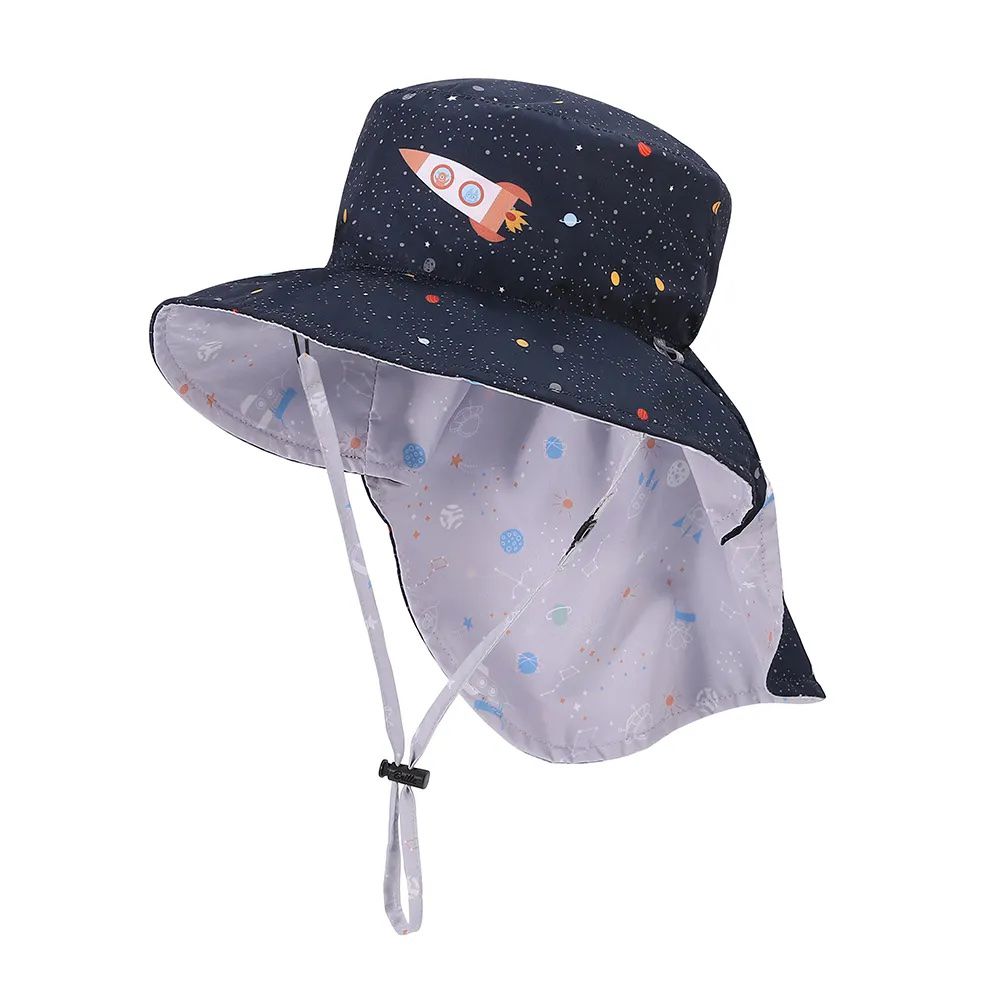 Brille Brille - 太空漫遊雙面帽(加長型)UPF50+ 3-10歲 (頭圍46-56cm)