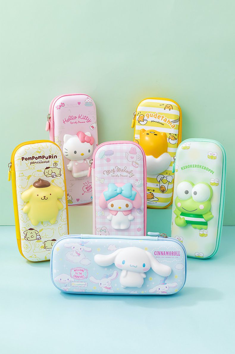 立體防水減壓鉛筆盒-卡通人物-美樂蒂-粉色 (23.8x11.8x7.7cm)