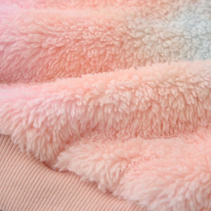 日本 Lycee mine - 夢幻暈染毛茸茸寬鬆長袖上衣-粉橘系