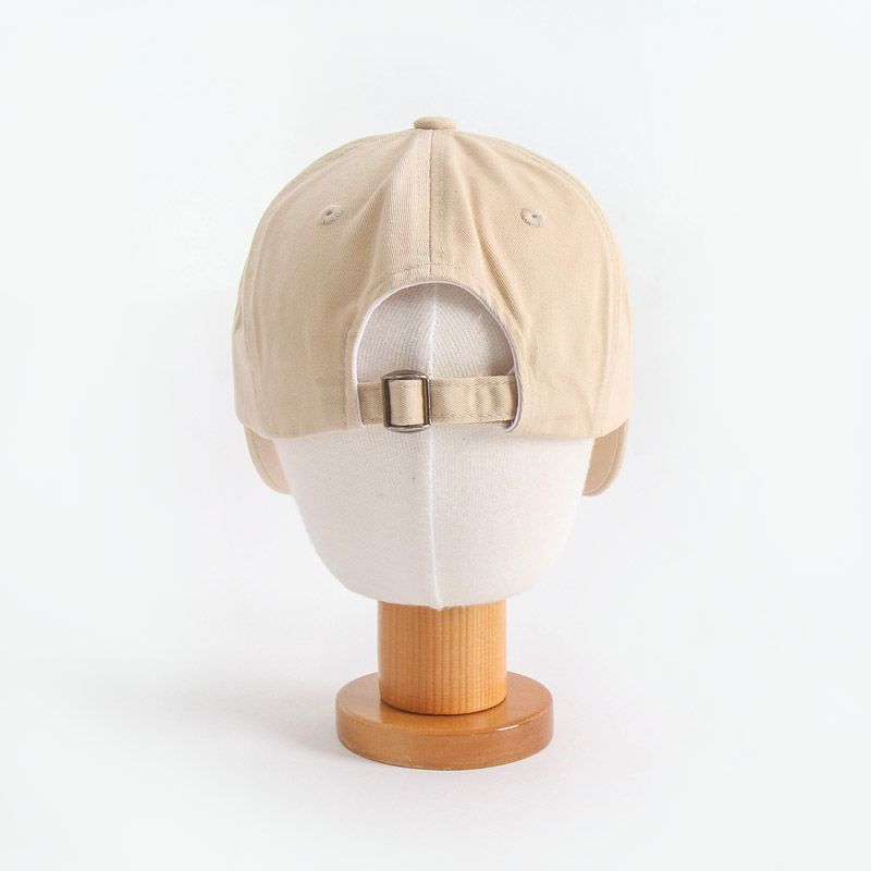 韓國 Babyblee - 字母徽章純色棒球帽-杏 (頭圍：51-55cm)