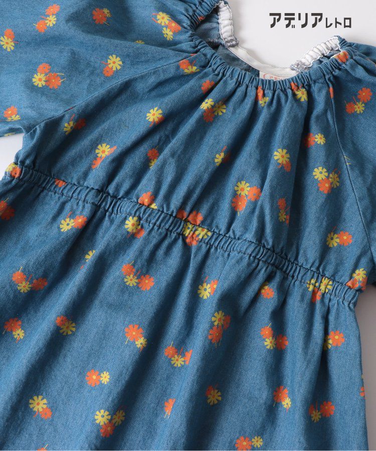 日本 apres les cours - 聯名款 背後蝴蝶結夢幻Ａ字洋裝-粉底小花