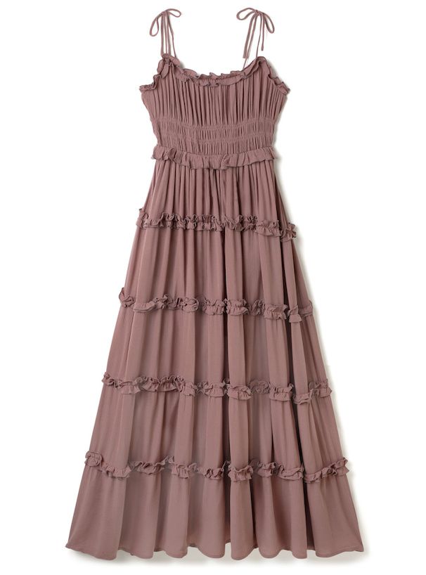 日本 GRL - 法式浪漫滾邊層次吊帶裙/洋裝-藍