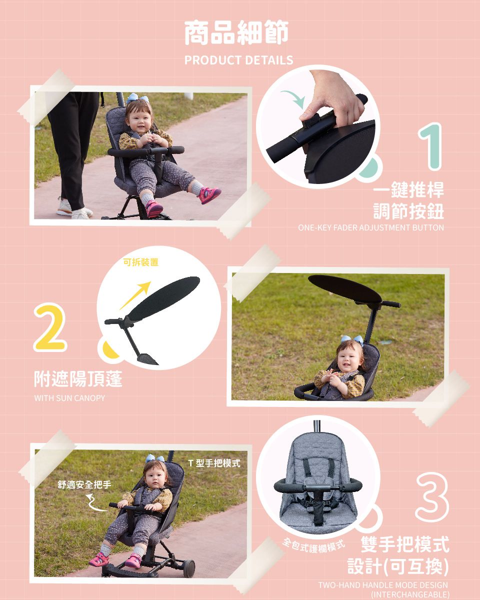 Edgar - 輕便型摺疊嬰幼兒手推車(附頂棚)-星空灰