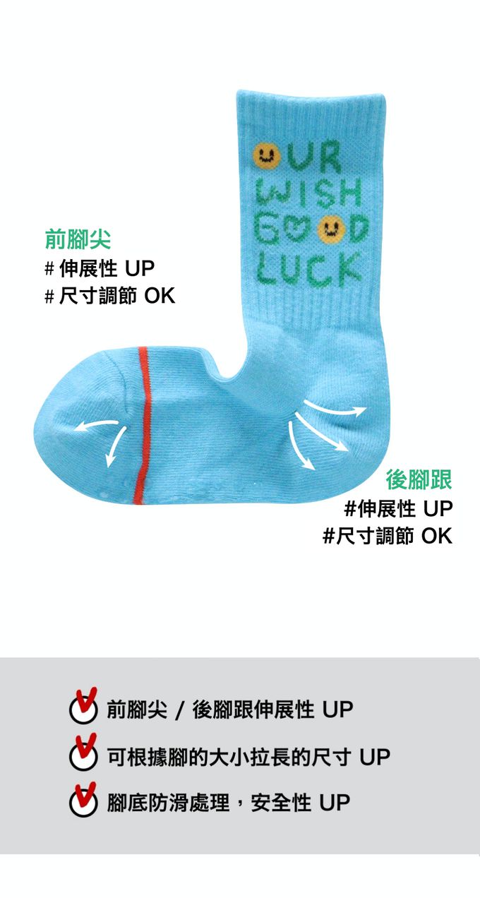 韓國 Kokacharm - 兒童中長襪/襪子三入組-LUCK兔兔-白X藍X紫