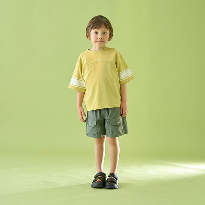 日本 b-ROOM - 正反都OK 落肩線條短袖上衣-深棕