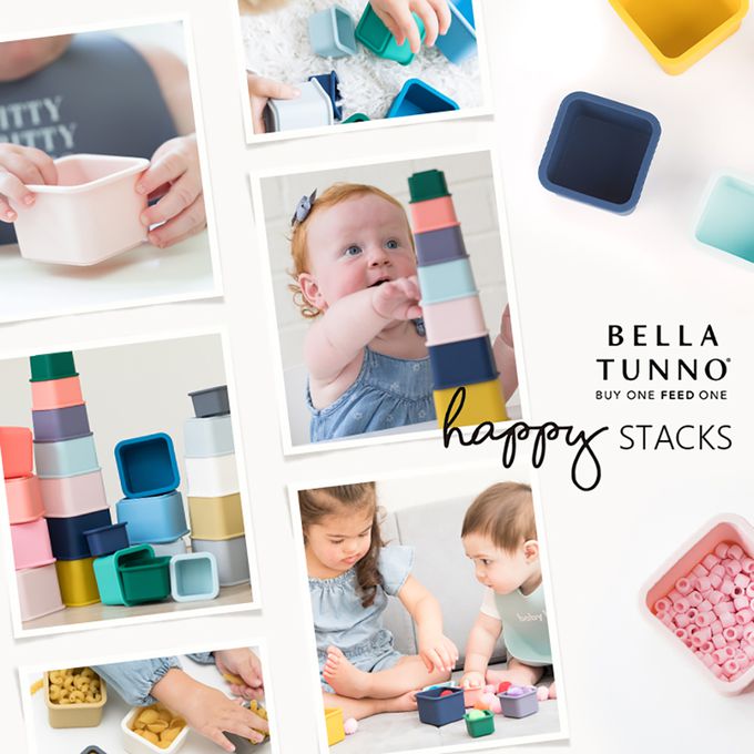 美國 BELLA TUNNO - 矽膠感官疊疊樂-(溫馨暖色風)