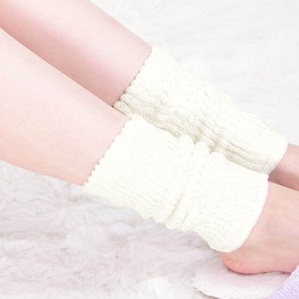 日本女裝代購 - 日本製 保暖襪套(絲綢添加)-長度23cm-純淨白 (F)