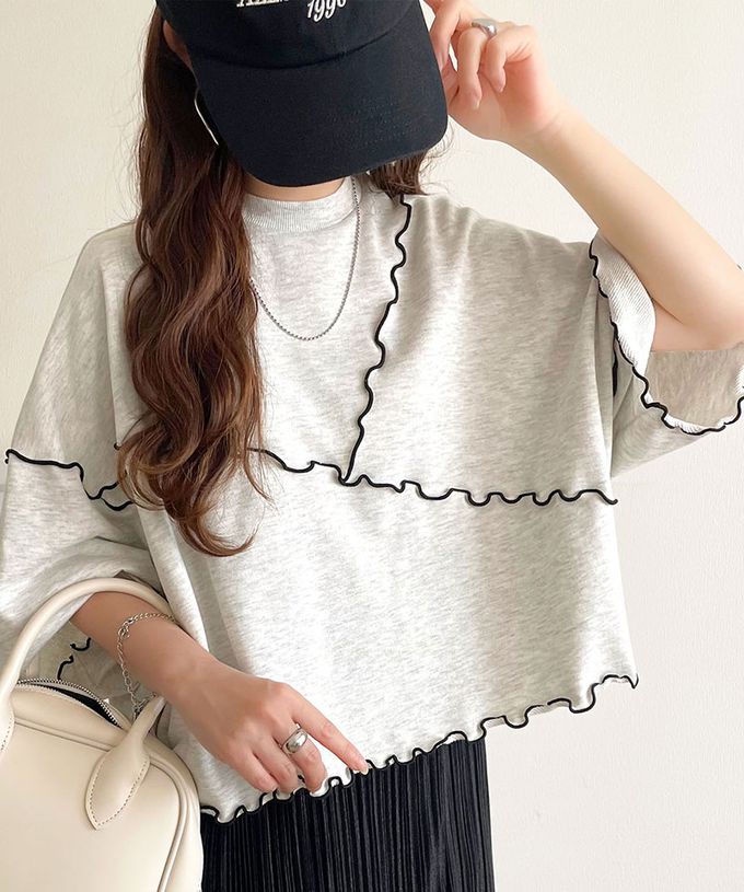 日本 Classical Elf - 木耳QQ俏麗造型寬袖上衣-炭黑