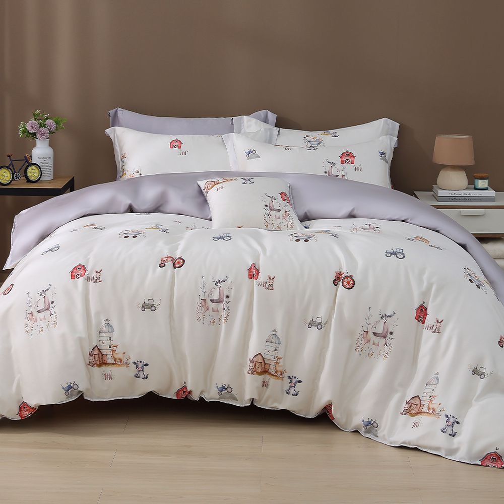 雙人特大8x7薄被套 300織100%天絲 萊賽爾-小夢斑比