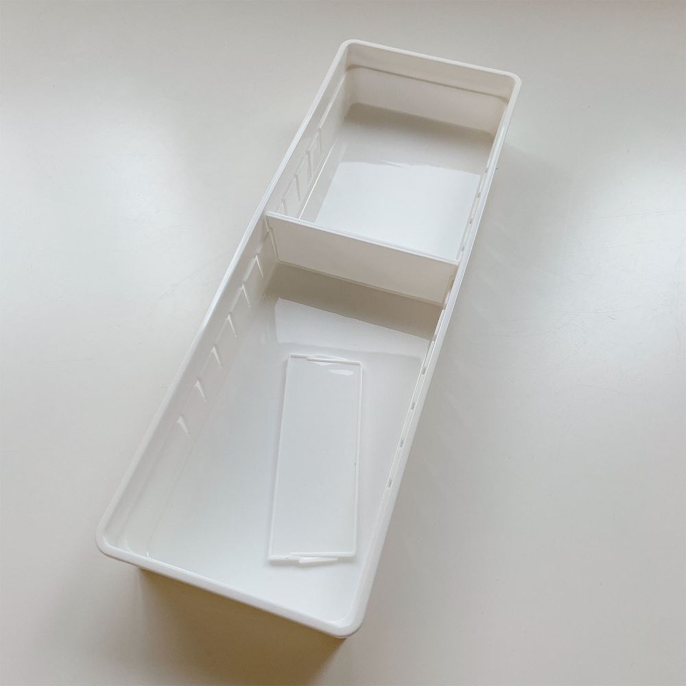 理理 liil - 韓國HICKIES 視覺淨化抽屜分隔收納盒-寬-白 (長34.8x寬12x高5cm)