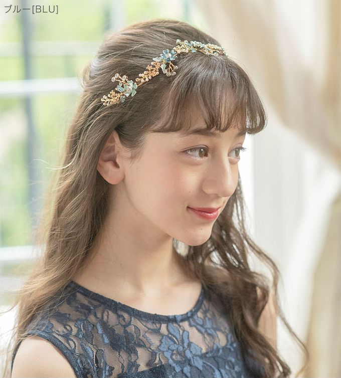 日本 Catherine Cottage - 細緻水鑽感花仙子造型髮箍-粉紅