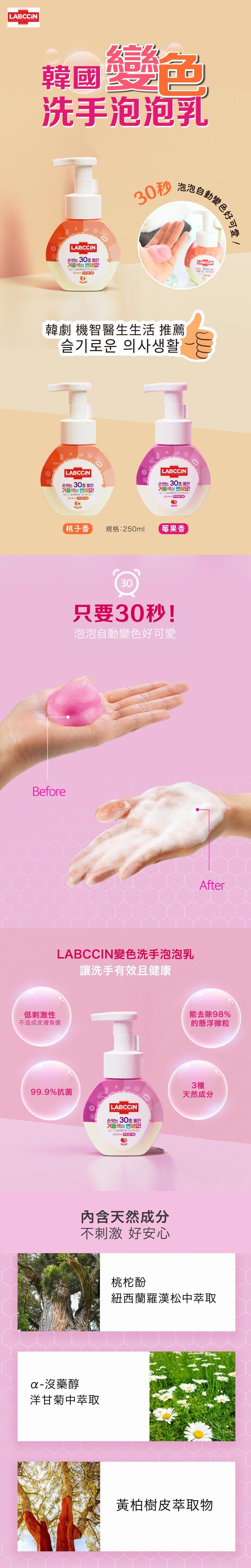 韓國 LABCCIN - 變色洗手泡泡慕斯-莓果香 (250ml)
