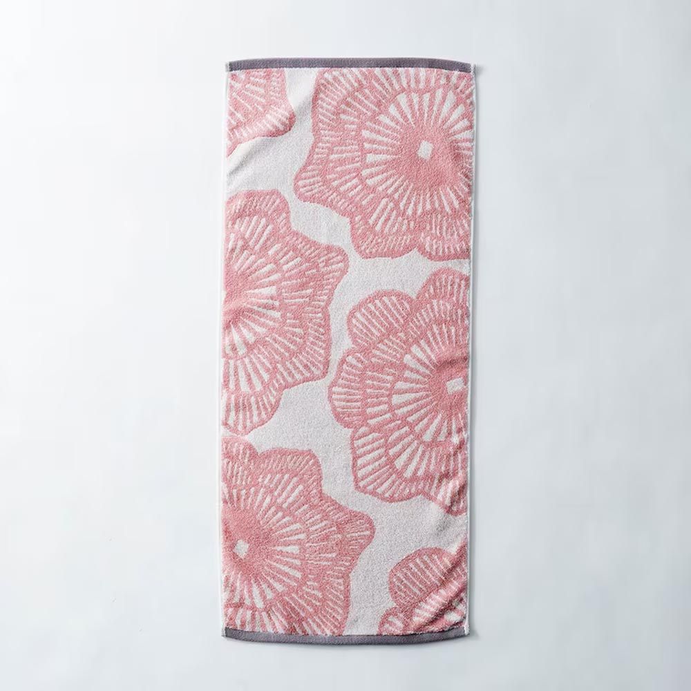 日本千趣會 - 北歐風 吸水速乾毛巾-花朵盛開-粉 (34×80cm)
