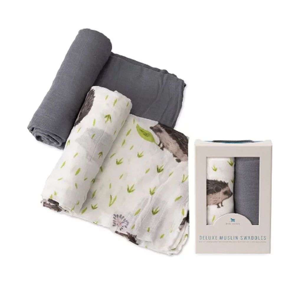 美國 Little Unicorn - 竹纖維紗布巾兩入組-鐵甲刺蝟 (120x120CM)