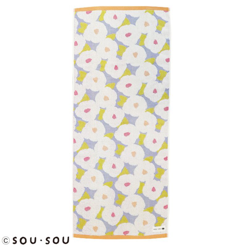 日本代購 - 【SOU·SOU】日本製今治純棉刺繡浴巾-椿文 (60x120cm)