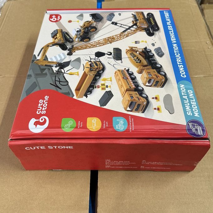 CuteStone - 兒童仿真工程卡車套裝玩具26件組(福利品盒損出清)