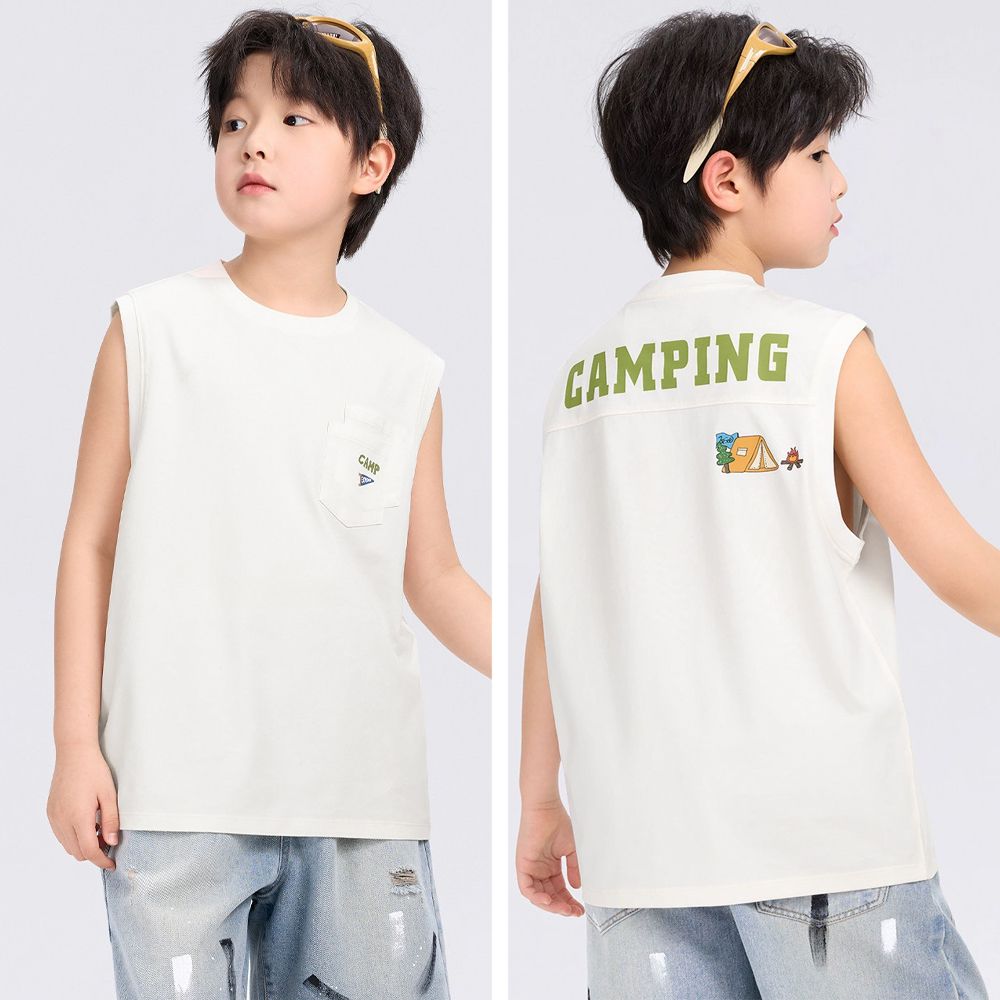 -3℃瞬間涼感背心-CAMPING-白色