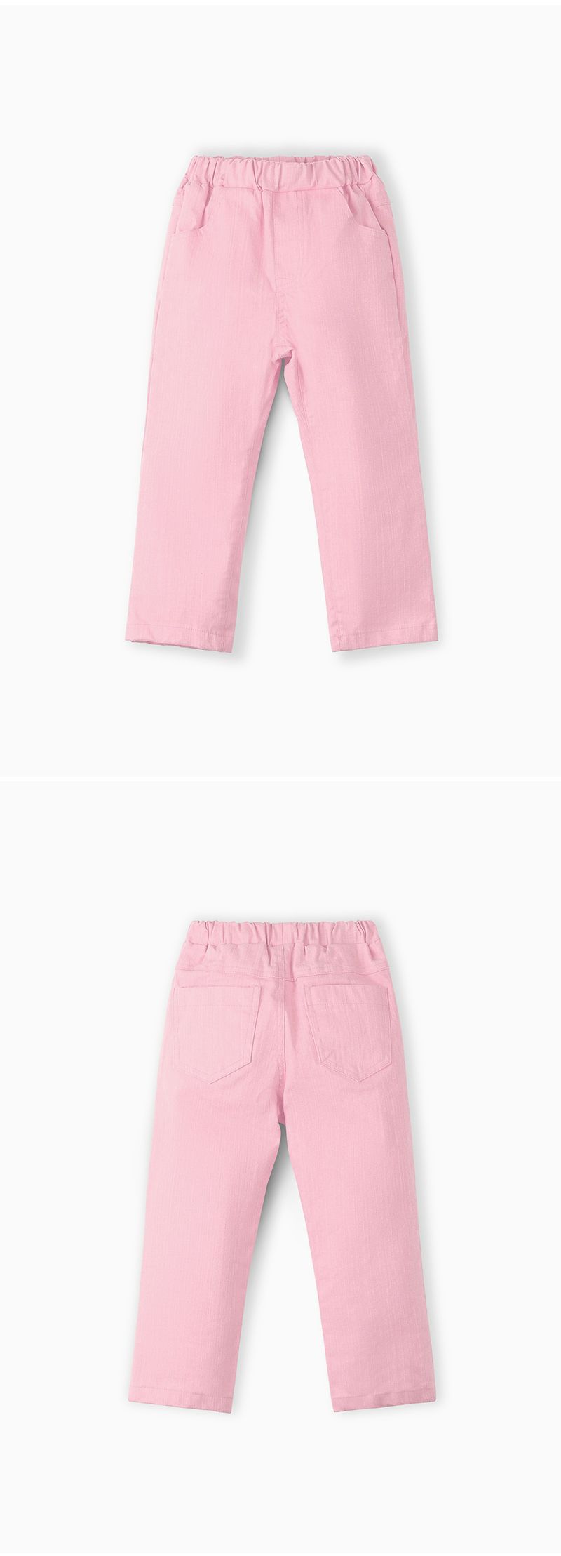 韓國 OZKIZ - 糖果色鬆緊褲腰頭彈力褲-櫻花粉