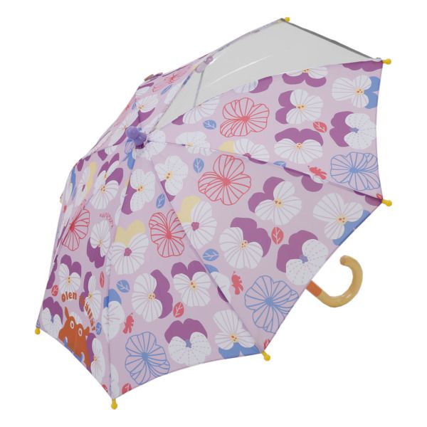 日本 kukka hippo - 兒童單片透明直傘-三色堇