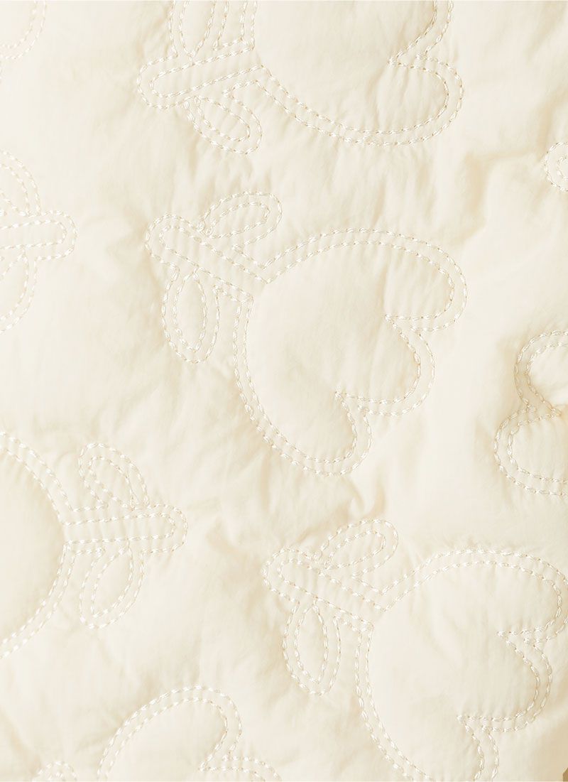 韓國 OZKIZ - 鬱金香縫紋內磨毛長褲-米白