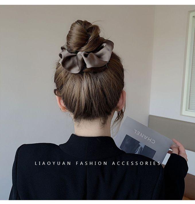 質感緞面氣質大腸圈/髮圈-香檳色 (12.5cm)