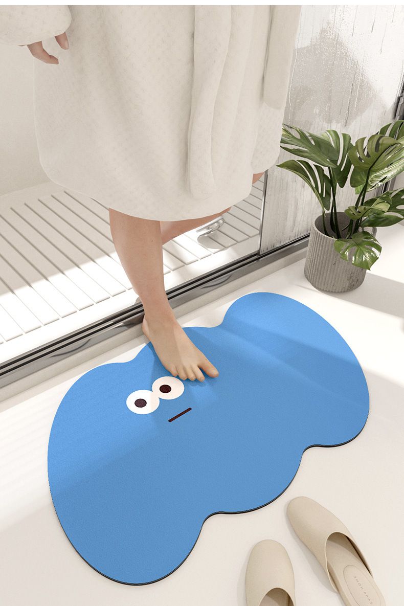 科技絨速乾防滑腳踏墊-震驚小綠花-綠色