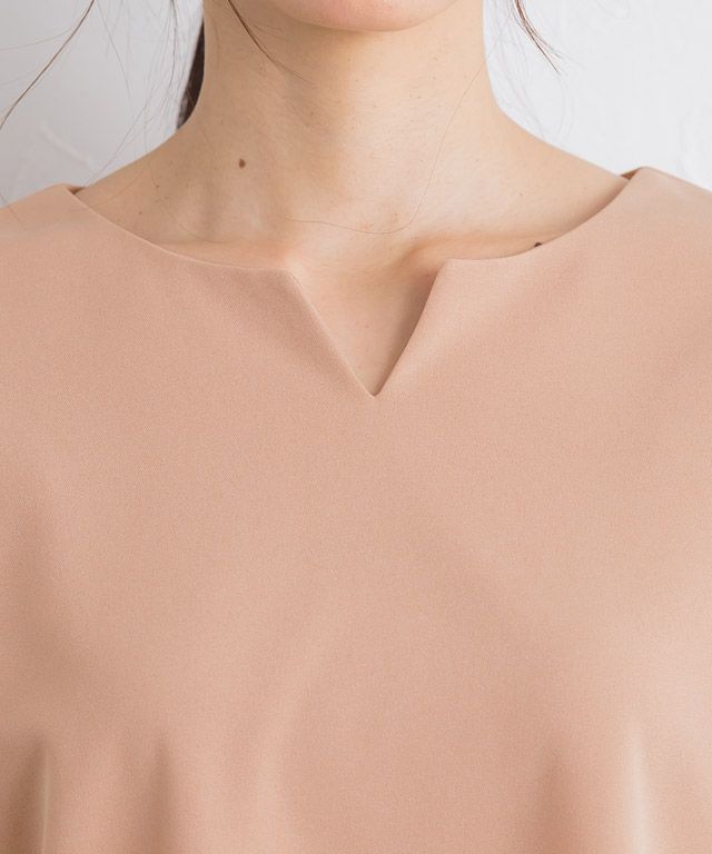 日本 Pierrot - 接觸涼感 小V領雪紡無袖上衣-橘