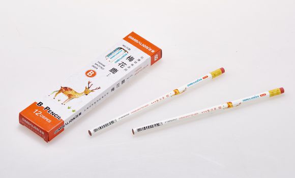 雄獅 SIMBALION - 梅花鹿圓桿轉印皮頭鉛筆-12支/盒